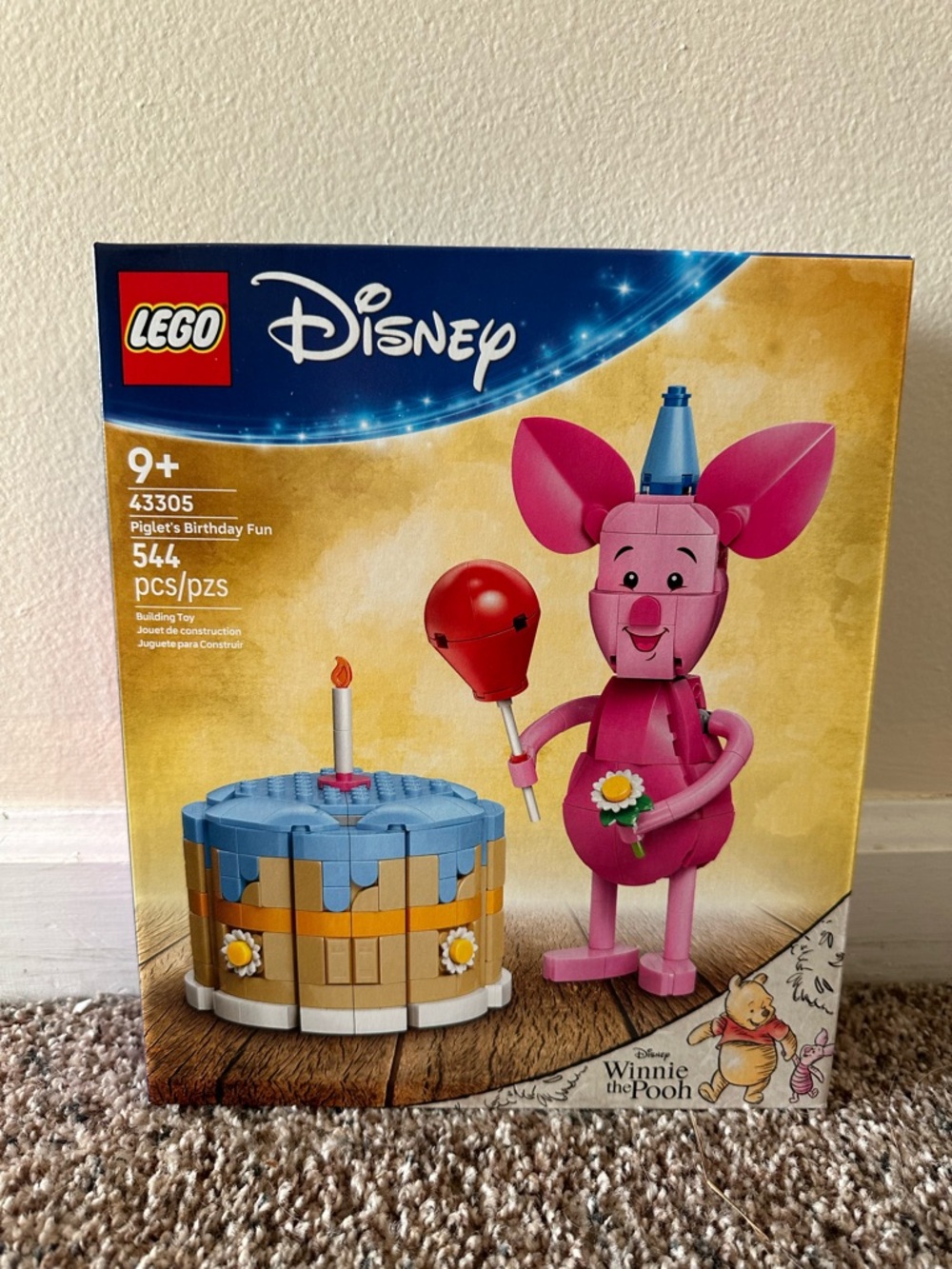 LEGO Disney Piglet Birthday Cake Topper Set - Pink, Blue, Tan
